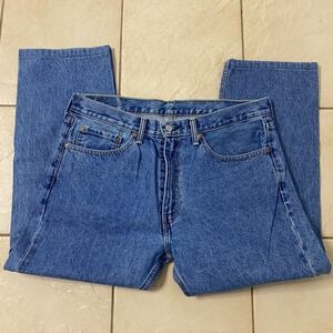 Levi Strauss 505 Mens Jeans Straight‎ Fit Blue Denim Waist 38x30 Legs Altered